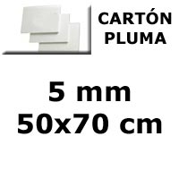 <b>CARTN PLUMA</b> BLANCO <b>5mm. 50x70 cm.</b>
