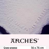 PAPEL ACUARELA ARCHES 850gr. BLANCO NATURAL GRANO GRUESO 56x76 cm.