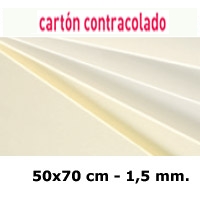<b>CARTN DIBUJO</b> SATINADO BLANCO 1,5 mm. 50x70 cm.