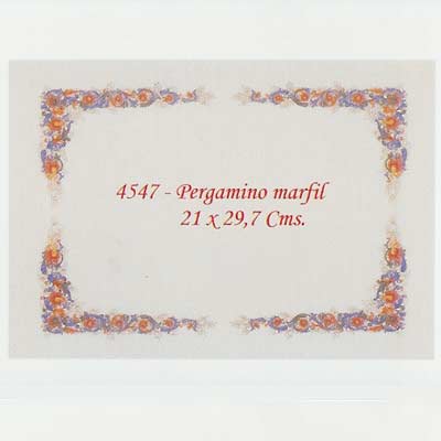 DIPLOMA 4547 PERGAMINO MARFIL 160gr.