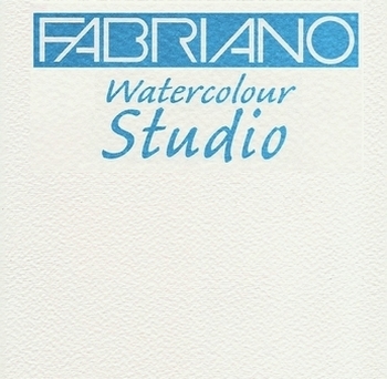 PAQ. 10 HOJAS PAPEL ACUARELA FABRIANO 'WATERCOLOUR STUDIO' 300gr. GR. MEDIO 25% ALG. S/ACIDO 56x76