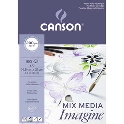 BLOC 'CANSON IMAGINE' DIN A4 MULTITCNICA 200gr. 50h.