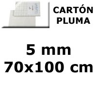 <b>CARTN PLUMA BLANCO 5mm. ADHESIVO 1 Cara 70x100 cm.</b>