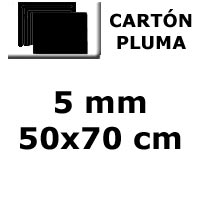 <b>CARTN PLUMA</b> NEGRO/NEGRO<b> 5mm 50x70 cm</b>