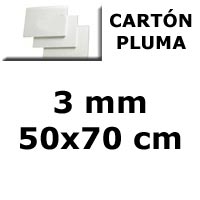 <b>CARTN PLUMA</b> BLANCO <b>3mm. 50x70 cm.</b>