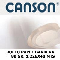 <b>ROLLO PAPEL BARRERA</b> 80gr. BLANCO SIN CIDO 1,22x40 m.