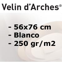 PAPEL DE GRABADO VELIN 250gr. BLANCO 56x76 cm.