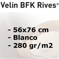 PAPEL DE GRABADO BFK RIVES 280gr. BLANCO 56x76 cm.